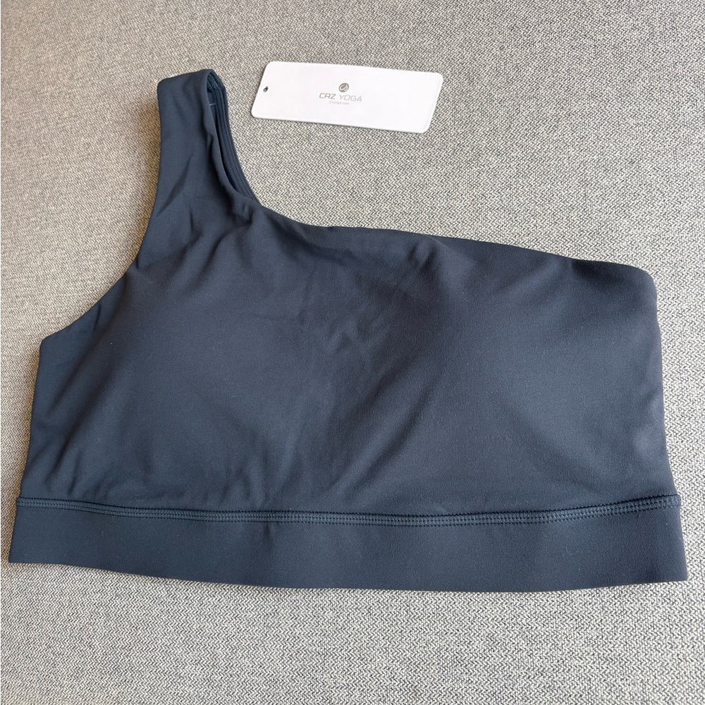 NEW CRZ YOGA Butterluxe One Shoulder Sports Bras for Women Dark Green #5 Size XL - Picture 10 of 11
